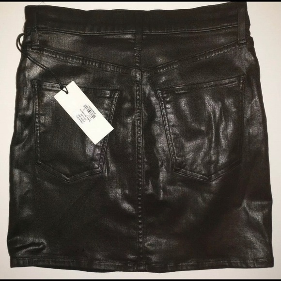 Agolde Lydia Black Vegan Leather Mini Skirt - Picture 6 of 7